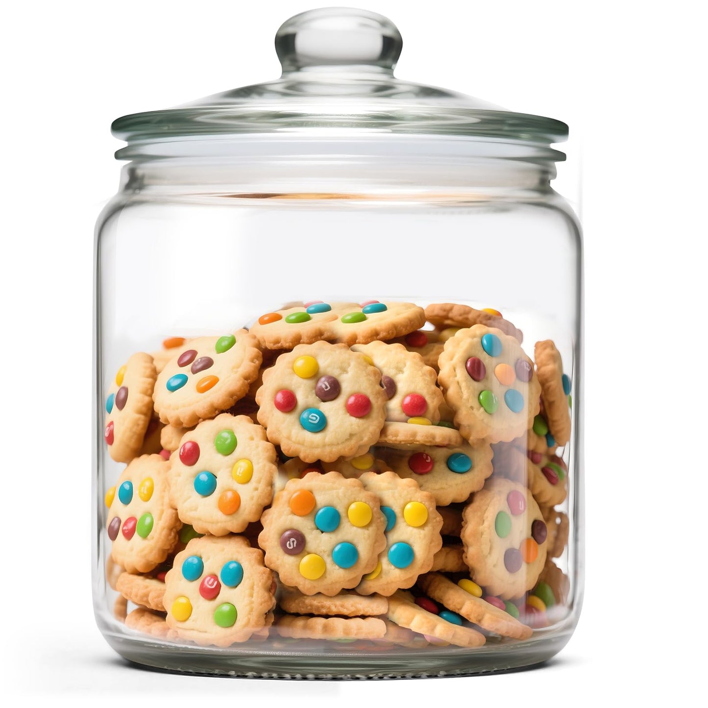 MASTERTOP Large Glass Jar with Lid, Airtight Glass Storage Containers with Lids, Wide Mouth Cookie Candy Jar with Leak Proof Rubber Gasket Lid,1 Gallon Clear Jars for Candies,Dry Food,Snacks