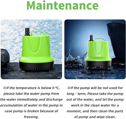FREESEA Fountain Submersible Water Pump: 845 GPH 60W Small Sump Pump for Outdoor Pond Hydroponic Statuary Waterfall Aquarium Fish Tank