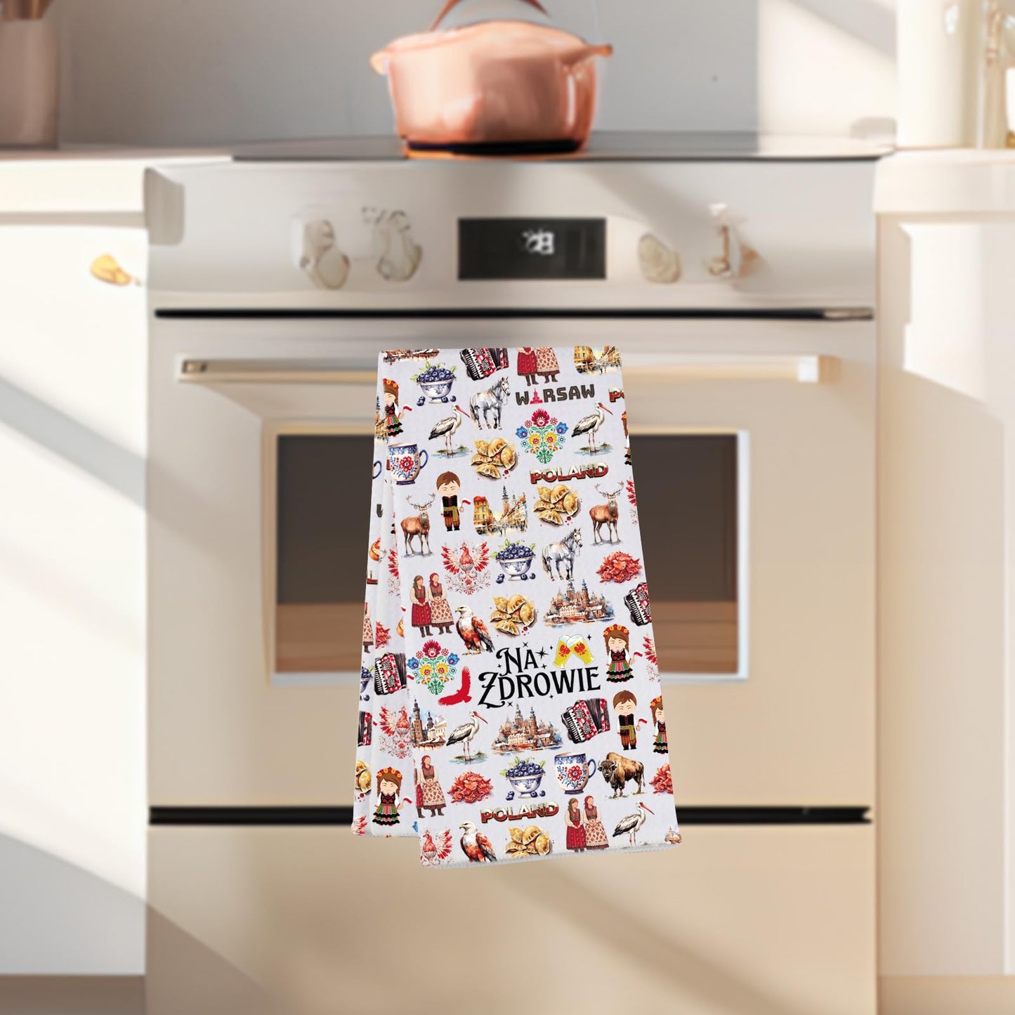 G2TUP Poland Kitchen Towel Polish Cheers Tea Towel Na Zdrowie Gifts Polska Hand Towel Polish Gifts (NaZdrowie kt)