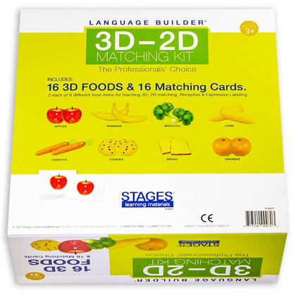 Stages Learning Language Builder 3D-2D Foods Matching Kit for Autism Education & Aba Therapy Flash Cards