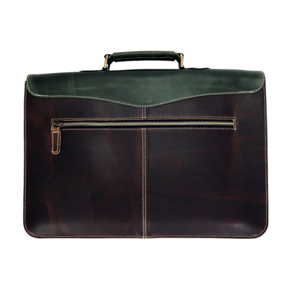 The Tannery Full Grain Genuine Leather Laptop Briefcase For Men & Women, Handcrafted Satchel For Work Crossbody Messenger Bag With Reinforced Strap Everyday Use, Best Gift For Father's Day (14 Inches)