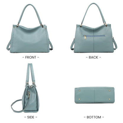 KOGTLA Medium Genuine Leather Tote Handbags for Women, Ladies Soft Satchel Shoulder Purses, Two-Handle Hobo Bags