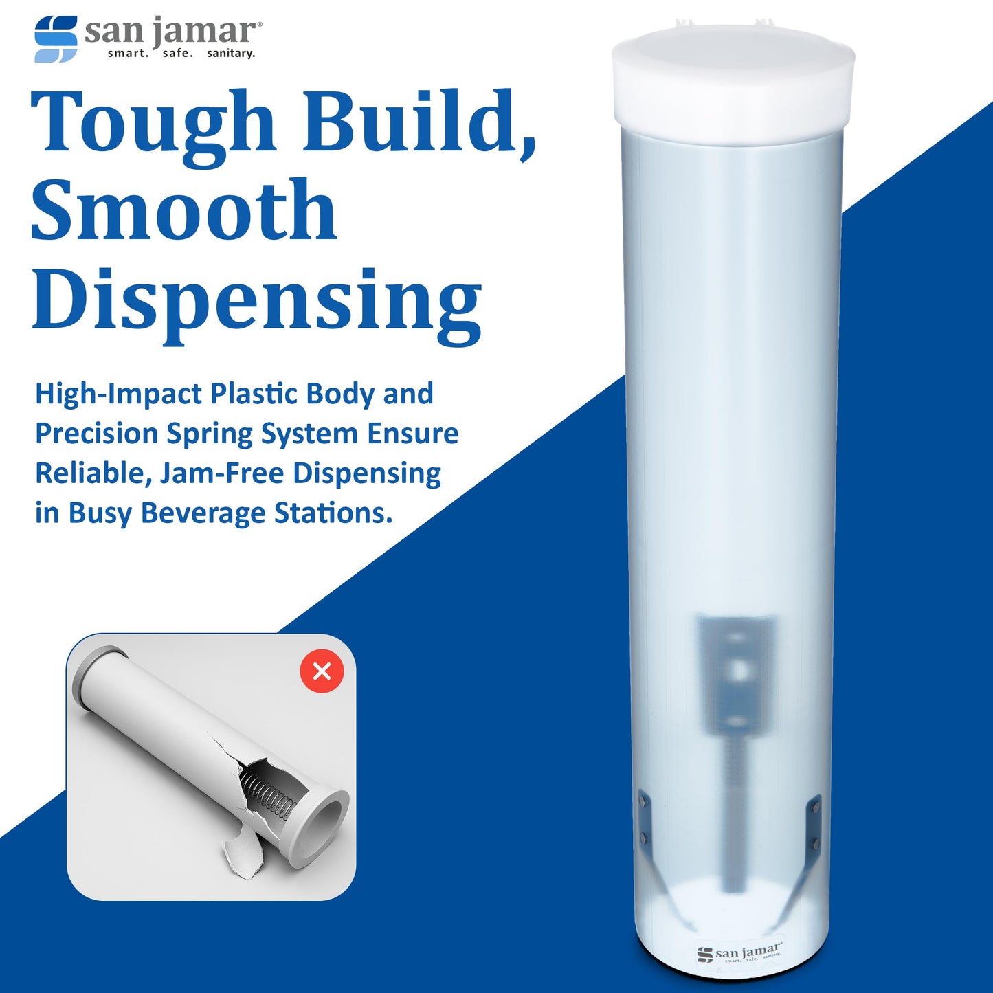 San Jamar Cup Dispenser C3165FBL - 1 Each