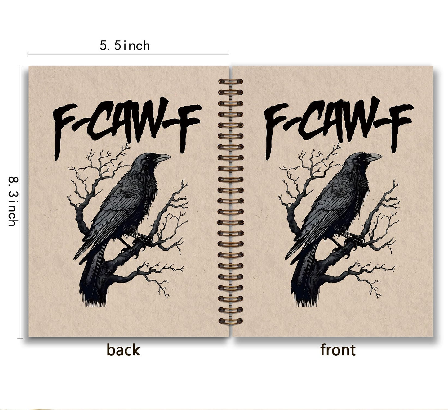 KDHTY Vintage Crow Notebook,Goth School Office supplies,Gothic Notebook Planner for Men,Black Gothic Notebook Spiral Journal Goth Gifts for Women,Back To School,5.5 x 8.3