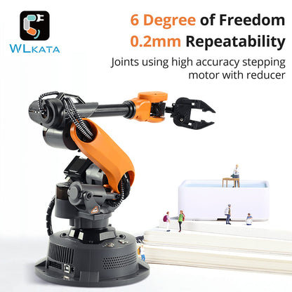wlkata Mirobot 6DoF Mini Industrial Robotic Arm Professional Kit Programmable Lightweight Desktop Robotic Arm for K12 or 3D Printer