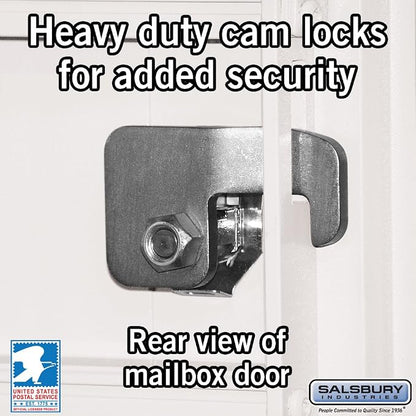 Salsbury Industries 3316WHT-U 16 A Size Doors, Type III Cluster Box Unit, White, for use with USPS Lock