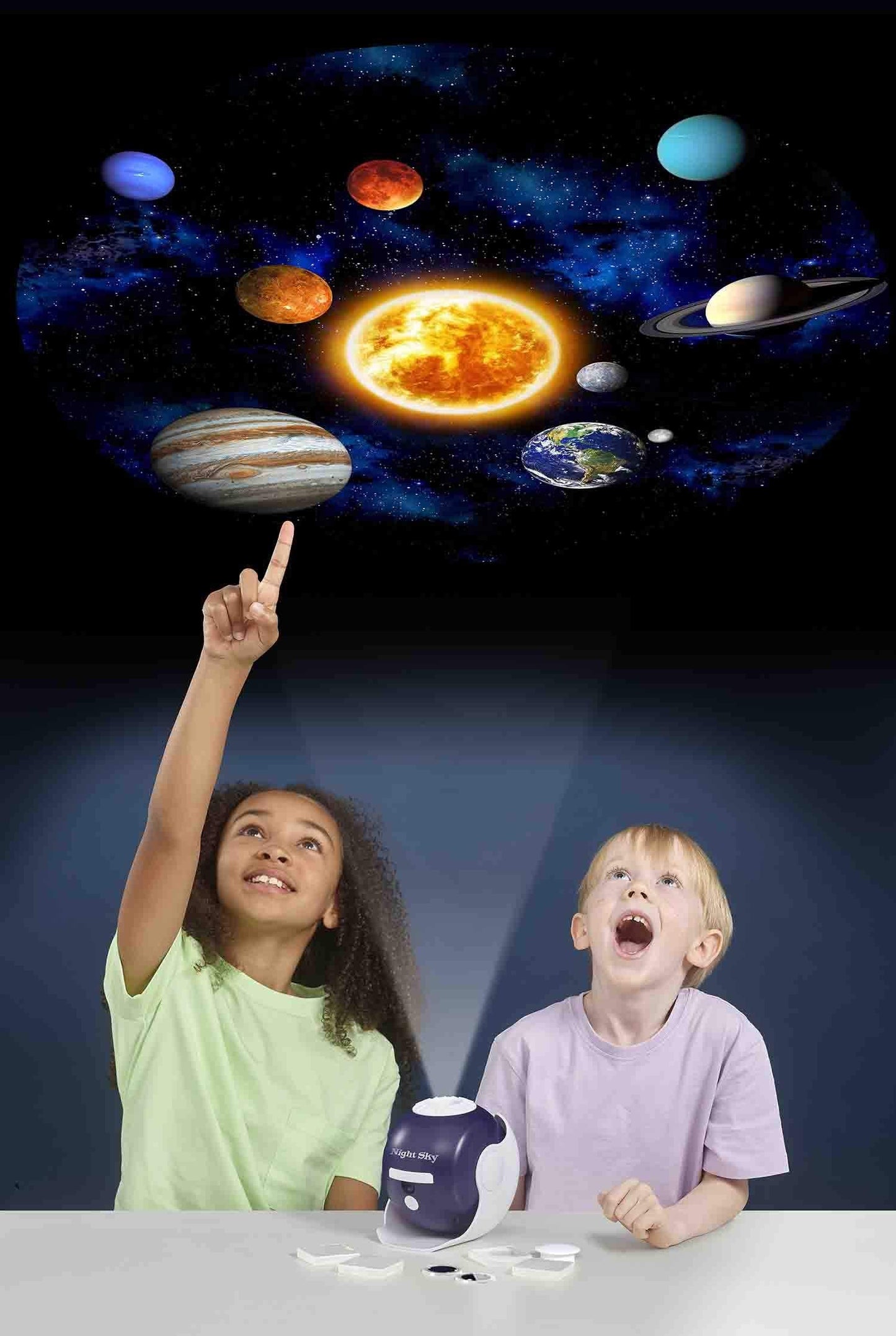 Brainstorm Toys: Night Sky Projector - Solar System, Constellations, Starlight & Moonlight Projector - 12' Projection