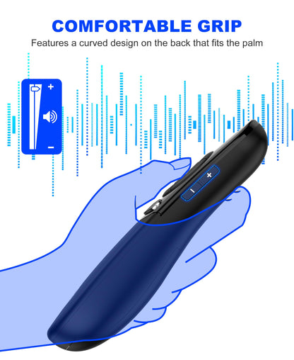 DinoFire USB Type C Wireless Presentation Clicker, BT&RF 2.4GHz Dual Modes Presenter Remote for PowerPoint Presentations Compatible with Bluetooth-Enabled Laptops Desktop Computers