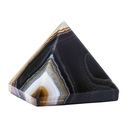 Amazing Gemstone Black Onyx Pyramid Crystal Healing Stones - 1" Great Pyramid Figurine of Natural Stone Pyramid for Meditation, Reiki, Chakra Balancing and Crystal Pyramids Grid