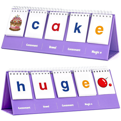 Aizweb Magic E Word Games,Phonics Games Flash Card for Preschool Kindergarten Classroom Must Haves,Spelling Reading Learning Games,Speech Therapy Montessori Educational Toy for Kid 3 4 5 Year Old