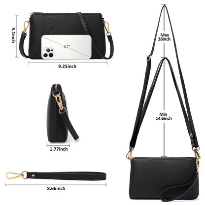 GAEKEAO Crossbody Bags for Women RFID Blocking Leather Cross Body Bag Purses Women's Crossbody Handbags with Wristlet Strap