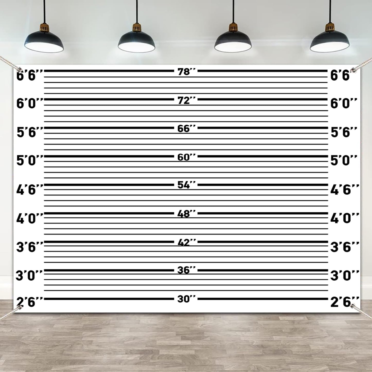 Celchvens Mugshot Backdrop for Party Decorations, 7x5ft Police Lineup Banner Suspect Height Background, Funny Crime Scene Party Background for Adults Birthday, Halloween, Cosplay, Jail Theme