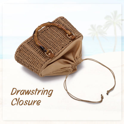 Lanpet Straw Woven Handbags Handmade Summer Beach Bags Wicker Rattan Crossbody Bag for Vacation