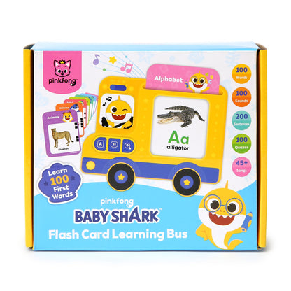 Pinkfong Baby Shark Flash Card Learning Bus – 545 Learning Contents (Words, Sounds, Sentences, Quizzes & Songs), 50 Double-Sided Cards, Interactive Educational Toy for Toddlers 1–3