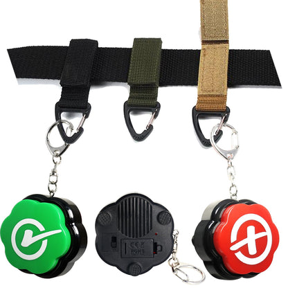 ANLIKY Right Wrong Sound Buzzers Portable Keychain Sound Buttons, Answer Buzzers Set of 2,Correct Incorrect Buzzers for Game Show, Right Button and Wrong Buttons for Communication