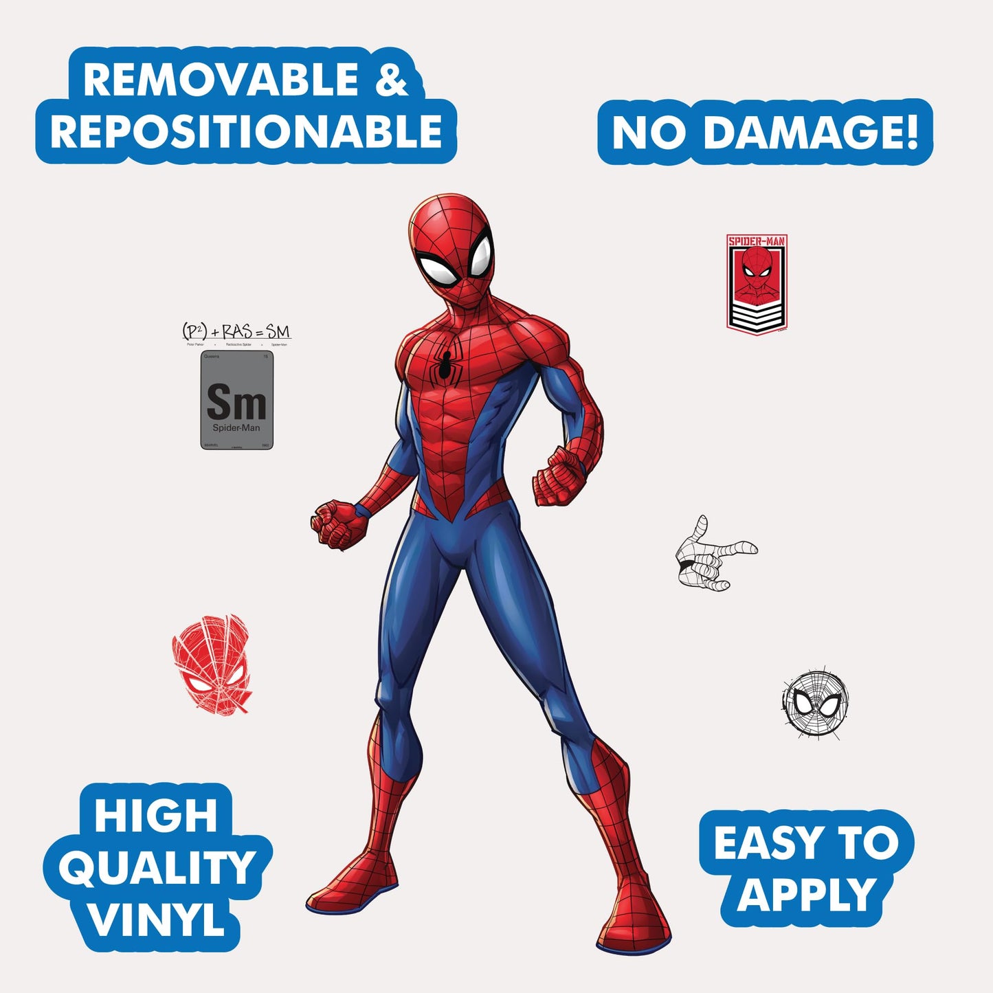 Marvel Spider-Man Wall Decal by Wall Palz, 25'' Vinyl Sticker with 3D Augmented Reality Interaction, Superhero Themed Room Decor for Boys