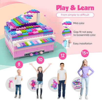 ekuzi Creative Building Blocks Set Compatible with Major Brands Classic, Includes Dual-Sided and Single-Sided Baseplates, Variety of Accessories to Spark Imagination