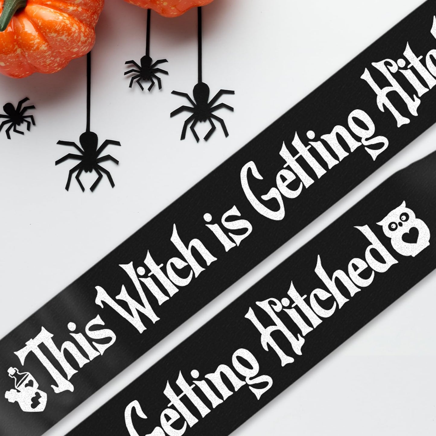 JXYCBZYing Black This Witch is Getting Hitched Sash, Halloween Bride to Be Sash, Witchy, Halloween Themed Bachelorette, Engagement, Bridal Shower, Wedding Party Supplies, Accessories, Decorations