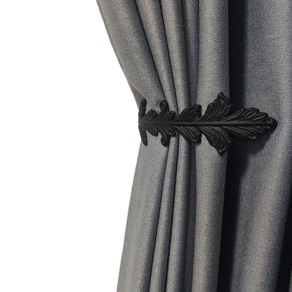 Refila Curtain Holdbacks Vintage Leaf Design Curtain Drapery Tie Back - 2PCS (Black)