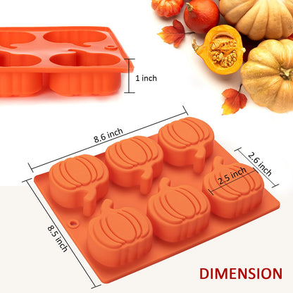 Pumpkin Muffin Mold 3 Pack Pumpkin Cake Pan Silicone Molds, Mini Cake Trays Thanksgiving Halloween Baking Molds Cupcake Pan Hot Chocolate Bomb Mold for Thanksgiving Fall Baking