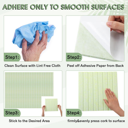 Honoson 12 Pack 48"x 36" Large Cork Board Alternative Felt Bulletin Board Wall Tiles with Safe Square Adhesive Roll Cork Tiles for Walls Home Office Classroom Back to School Pin Panels(Sage Green)