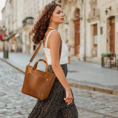 S-ZONE Leather Mini Crossbody Tote Bag Satchel Top-Handle Handbags Shoulder Purses with Inner Pouch