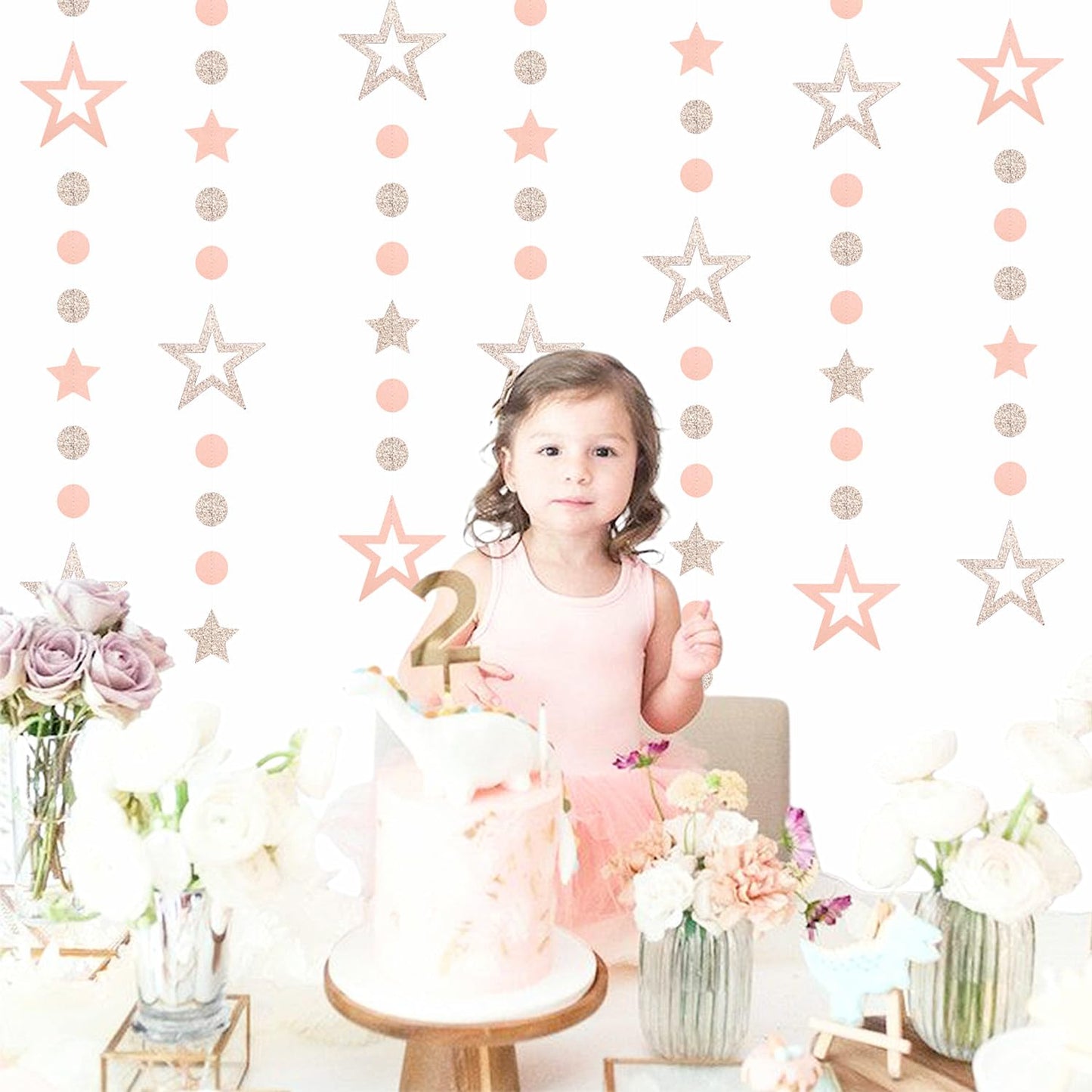 Rose-Gold Peach Star Party-Decoration Garland Lasting Surprise