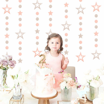 Rose-Gold Peach Star Party-Decoration Garland Lasting Surprise