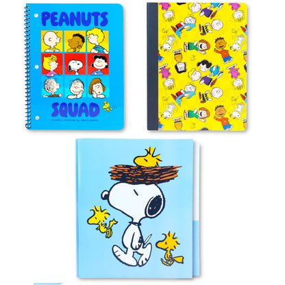 Peanuts School Supplies for Kids Set - Bundle with 2 Snoopy Notebooks, 2 Portfolio Folders, Stickers, More School Supplies Pack for Girls, Boys, Kids