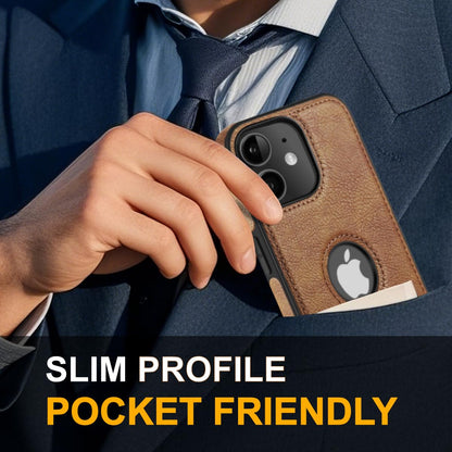 DOGODON Design Compatible with iPhone 11 Case Luxury Leather Business Vintage Slim Non-Slip Soft Grip Shockproof Protective Cover (2019) 6.1 Inch (Brown)
