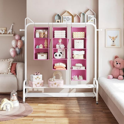 YOUDENOVA Hanging Closet Organizer, 3-Shelf Closet Hanging Storage Shelves