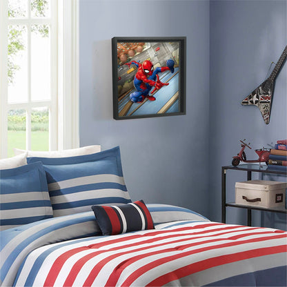Idea Nuova Marvel Spiderman Childrens Dual Layer Wall Hanging Art Décor,MDF Frame, 16"x16"