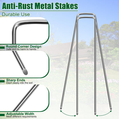 12 Inch Galvanized Landscape Staples Stakes, 25/50/100/200pcs Garden Metal Stakes for Weed Barrier Fabric, Fence Stakes, Tent Stakes, Christmas Decorations (200pcs)