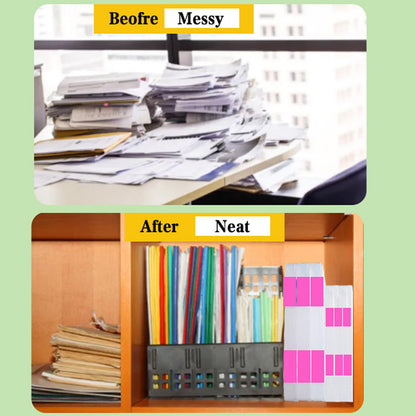 Olutacot 12 Pcs Clear A4 A5 File Box Document Plastic Storage Box with 48 Labels File Holder Organizer Paper Plastic Case Magazine Protector with Buckle Office School Supplies(Pink)