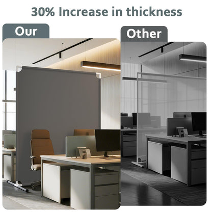 Room Divider for Privacy Protection - Single Panel Privacy Screen for Room Separation, 75.6" x 60" Portable Room Partition for Bedroom Office Dorm, Freestanding Divider Easy to Install ，Grey