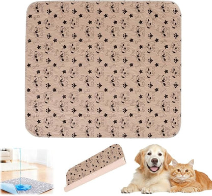 Puppy Pads with Pheromones,Washable Puppy Pee Pads for Dogs,Reusable Puppy Pads Washable for Dogs & Cats, Washable,Durable Leak-Proof & Anti-Slip Pet Training Pads for Home & Trave(Brown Puppy, S)