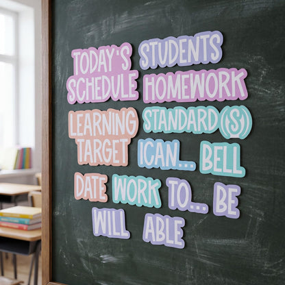 AmazingSpark 12 Pcs Class Subjects Magnets Classroom Daily Schedule Magnets Reusable Today's Schedules Labels Set Dry Erase Label for Whiteboard Bulletin Board Decor School Elementary Organization