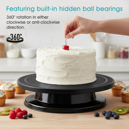 Armrouns 11 Inch Cake Stand, Rotating Cake Turntable for Decorating, Display & Baking, Smooth Revolving Spinner Stand