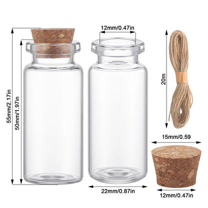 LemonRoad 24 Pcs Spell Jars for Witchcraft Small Tiny Glass Spell Potion Bottles with Cork and 24 Pendants Witchcraft Supplies Gifts Wishing Bottles with Rope for DIY Crafts