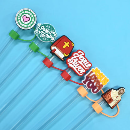 30 Pack Jesus Straw Covers Cap for Tumblers, 10mm Cute Dust-Proof Straw Topper for Water Bottles Stanley Cups Accessories Gifts For Women Party Favors