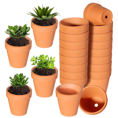 TKSCUSR 22Pcs 3 Inch Terracotta Pots, Clay Flower Pots Cactus DIY Flower Pots with Drainage Hole,Great for Plants Garden Windowsill Indoor & Outdoor Wedding Favors Gifts