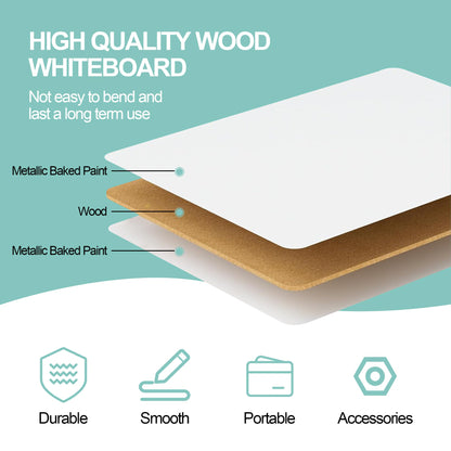 6 Pack Small White Boards, 9"x12" Double Sided Personal Dry Erase Boards Portable Handheld Whiteboards for Kids, Students, Teacher School, Include 6 Markers, 6 Erasers, 6X52 Pcs Letters