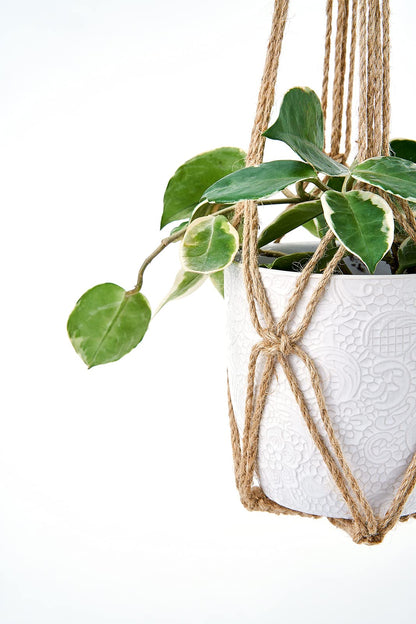 Dahey Macrame Plant Hanger with Hooks Indoor Hanging Planter Basket Handmade Woven Cotton Rope Flower Pot Crochet Plant Holder Stand for Boho Home Decor No Tassels