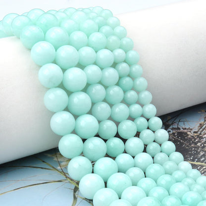 Siomia 45pcs 8mm Natural Amazonite Gemstone Beads Energy Healing Crystal Round Loose Stone Beads for Jewelry Making, DIY Bracelets Necklaces