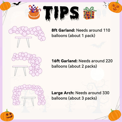 Halloween Balloon Arch Garland, Pink Purple Balloons with Star Cute Ghost Boo Foil Balloon, Metallic Purple Pink Black Latex Balloons Bat Stickers for Kids Girls Birthday Halloween Party Decorations