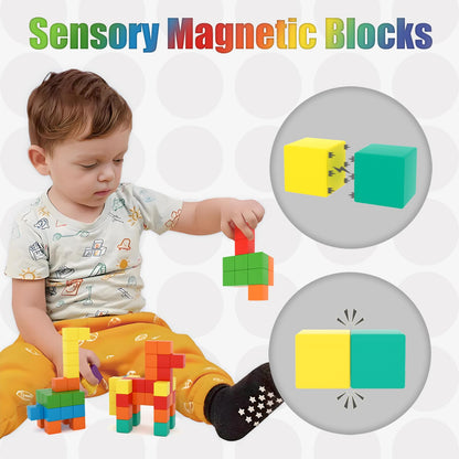 BananMelonBM 100 PCS Magnetic Building Blocks, for Toddlers Age 3-5, for Kids Ages 4-8,Magnetic Cubes, Preschool Educational Sensory Magnet Toys for Boys and Girls