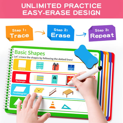 Preschool Learning Activities, Tracing Books for Kids Ages 3-5, Toddler Handwriting Practice Busy Book, ABC Alphabet Letter Number Tracing, Pre-K Kindergarten Workbook Activity Book for 3 4 5 Year Old