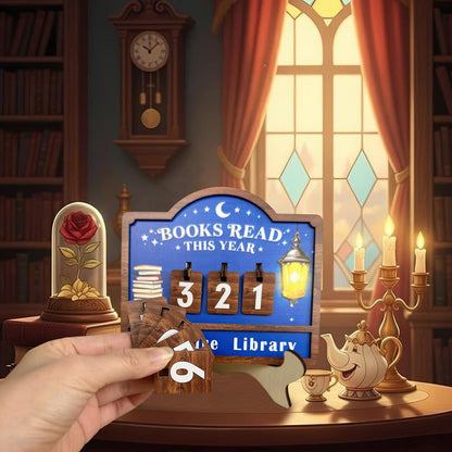 Reading Tracker Counter Sign, Wooden Books Read This Year Display, Book Lover Gift for Librarian, Reader, Teacher, Women, Wall and Table Decor for Home Library, Teachers, Book Lovers