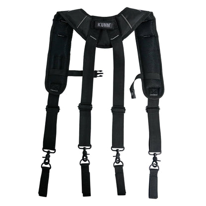 KUNN Tool Belt Suspenders Padded Carpenter Construction Electrician Work Suspender with Attachment Loops for Men,Black