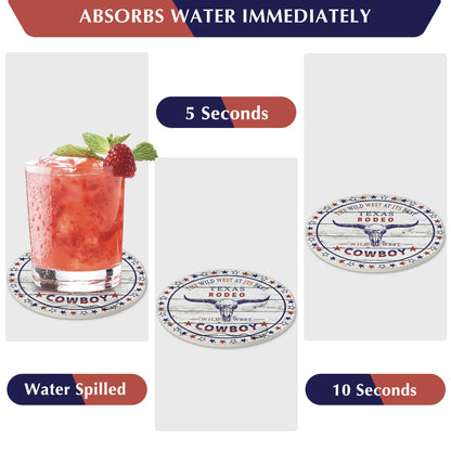 Texas Souvenirs Gifts for Men Women,Travel Souvenir Coaster Set of 6,Drink Absorbent Coasters with Holder, Coffee Table Decor Ceramic Stone Coaster for New Home, Apartment Kitchen Bar